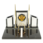 Настольный письменный набор из мрамора и змеевика с гербом России Marble Accessory варинант исполнения - 1 | Loft Concept в Волгограде