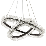 Люстра два кольца с хрустальным декором Rowan Crystal Ring Horizontal Black Chandelier варинант исполнения - 1 | Loft Concept в Волгограде
