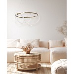 Люстра подвесная круглая золотого цвета с белыми изогнутыми световыми линиями Luke Lampco Tracer Lamp варинант исполнения - 13 | Loft Concept в Волгограде