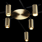 Потолочный светильник с 8-ю цилиндрическими плафонами цвета латунь TRIBES CHANDELIER варинант исполнения - 4 | Loft Concept в Волгограде