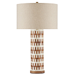 Настольная лампа с узором вдоль колоннообразного основания Brick Surface варинант исполнения - 3 | Loft Concept в Волгограде