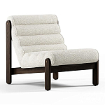 Кресло с деревянным каркасом и обивкой из белой ткани букле Medieval Furniture варинант исполнения - 2 | Loft Concept в Волгограде