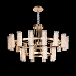 Люстра двухъярусная круглая с текстурными цилиндрическими плафонами Glimpse варинант исполнения - 9 | Loft Concept в Волгограде