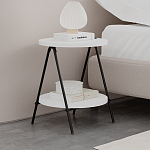 Стол приставной с 2-мя круглыми белыми столешницами ESSEL SIDE TABLE WHITE варинант исполнения - 7 | Loft Concept в Волгограде