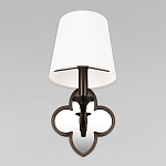 Бра с белым текстильным абажуром и декоративным основанием в виде четырехлистника с зеркальной вставкой Vitorino варинант исполнения - 3 | Loft Concept в Волгограде