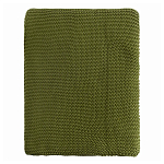 Плед из хлопка жемчужной вязки оливкового цвета Waffle Comfort варинант исполнения - 4 | Loft Concept в Волгограде