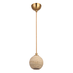 Подвесной светильник с шарообразным плафоном из травертина Shaw Marble Lighting варинант исполнения - 1 | Loft Concept в Волгограде