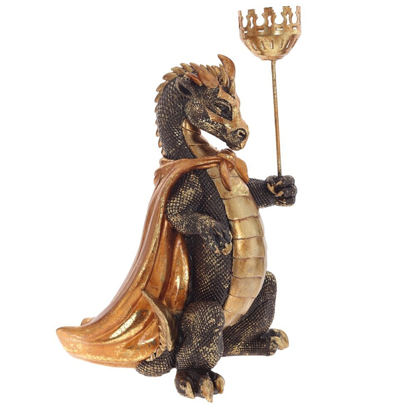 Подсвечник в виде дракона Dragon candlestick Gold Золотой Черный Подсвечник в виде дракона Dragon candlestick Gold Золотой Черный в Волгограде | Loft Concept