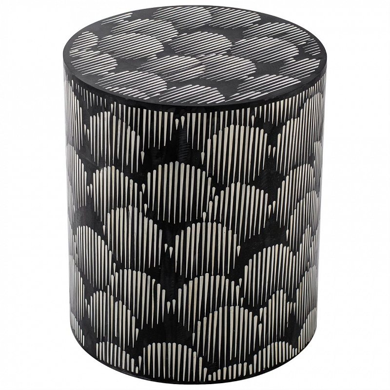 Табурет Black&white Indian Bone Inlay stool Черно-белый Табурет Black&white Indian Bone Inlay stool Черно-белый в Волгограде | Loft Concept