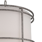 Подвесной светильник в виде барабана с тканевым абажуром и металлическим каркасом Warm Glow варинант исполнения - 1 | Loft Concept в Волгограде