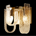 Бра с металлическим основанием золотого цвета и хрустальными подвесками Textured Glass варинант исполнения - 5 | Loft Concept в Волгограде