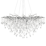 Люстра подвесная с прозрачными стеклянными подвесками в форме капель Диаметр 100 см Droplet Chandelier варинант исполнения - 16 | Loft Concept в Волгограде