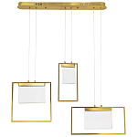 Подвесной геометрический светильник со стеклом Rectangle Geometry Trio Glass Chandelier варинант исполнения - 2 | Loft Concept в Волгограде