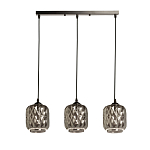 Люстра с тремя плафонами из серого граненого стекла Smoked Prism варинант исполнения - 2 | Loft Concept в Волгограде