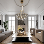 Люстра подвесная из металла с хрустальными прозрачными подвесками Quasar 81 варинант исполнения - 6 | Loft Concept в Волгограде