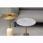 Кофейный столик круглый из мрамора серый Reliable Foundation варинант исполнения - 1 | Loft Concept в Волгограде