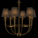 Люстра на металлическом основании бронзового цвета с 6-ю черными конусовидными абажурами Dignity варинант исполнения - 7 | Loft Concept в Волгограде