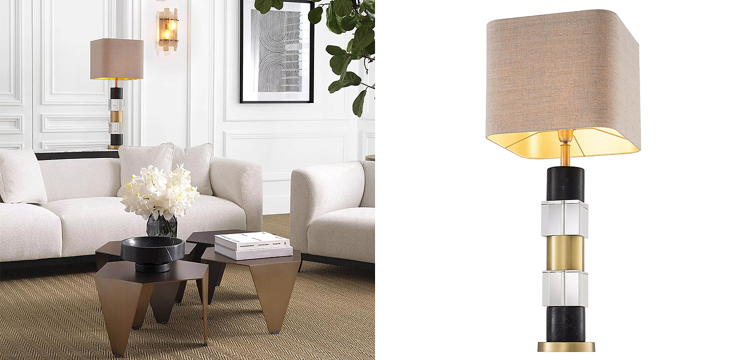 Настольная лампа Eichholtz Table Lamp Black Marble Настольная лампа Eichholtz Table Lamp Black Marble - Loft-Concept в Волгограде