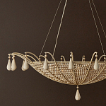 Люстра из деревянных бусин с подвесками в виде капель Wooden Beads варинант исполнения - 2 | Loft Concept в Волгограде