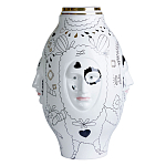 Ваза с декоративными лицами и графическими элементами в виде сердец и символов Faces of Imagination варинант исполнения - 1 | Loft Concept в Волгограде