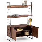 Стеллаж из стали и орехового дерева Derek Wood Rack варинант исполнения - 3 | Loft Concept в Волгограде