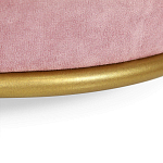 Банкетка круглая пыльно-розовый велюр на 4-х металлических ножках золотого цвета SANJAY варинант исполнения - 3 | Loft Concept в Волгограде