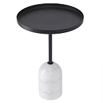 Кофейный столик с круглой чёрной столешницей и мраморным основанием Exquisite Practicality варинант исполнения - 1 | Loft Concept в Волгограде