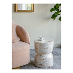 Приставной столик с мозаичным рисунком из раковин устриц Bone Inlay варинант исполнения - 6 | Loft Concept в Волгограде