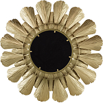 Зеркало круглое настенное в металлической раме Sunny Golden Petals варинант исполнения - 4 | Loft Concept в Волгограде