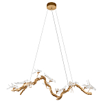 Люстра подвесная линейная с прозрачными стеклянными птичками на ветвях Serip Voa варинант исполнения - 2 | Loft Concept в Волгограде