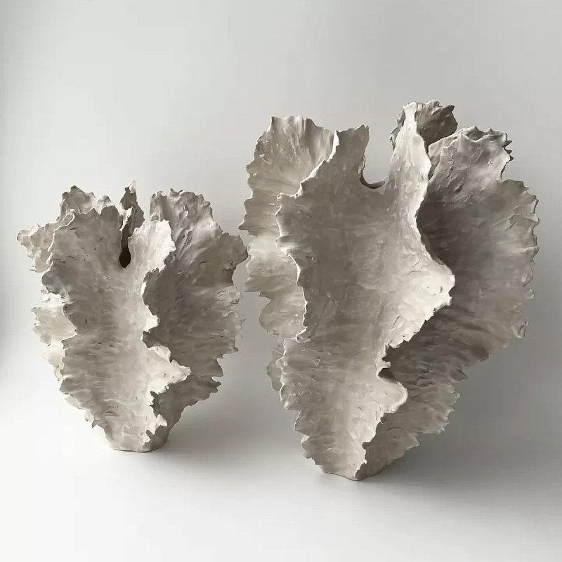 Ваза «Воланы» Белый бетон в Волгограде | Loft Concept 