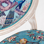 Стул из массива бука с изображением птиц и цветов Turquoise Beige Chinoiserie Garden Chair варинант исполнения - 2 | Loft Concept в Волгограде