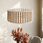 Люстра в форме цилиндра с вставками из деревянных бусин Wooden Beads варинант исполнения - 6 | Loft Concept в Волгограде