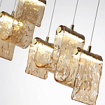 Подвесной светильник линейный с плафонами волнистой формы из фактурного стекла Big Wave варинант исполнения - 10 | Loft Concept в Волгограде