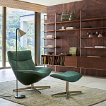 Кресло вращающееся с подставкой для ног зеленое Verdante варинант исполнения - 5 | Loft Concept в Волгограде