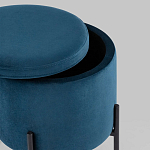 Синий пуф на черных ножках SANJAY варинант исполнения - 3 | Loft Concept в Волгограде