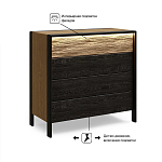 Комод 4 ящика с подсветкой на рельефном фасаде Warm Industrial варинант исполнения - 8 | Loft Concept в Волгограде