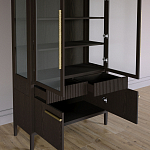 Витрина Primo со стеклянными фасадами и буфетом шпон Темный орех варинант исполнения - 5 | Loft Concept в Волгограде