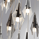 Люстра каскадная с 24-мя рельефными прозрачными плафонами в форме лепестков Glass Pod  варинант исполнения - 6 | Loft Concept в Волгограде