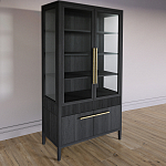 Витрина Primo со стеклянными фасадами и буфетом шпон Черный дуб варинант исполнения - 3 | Loft Concept в Волгограде