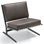 Дизайнерское кресло без подлокотников кожаное на металлическом каркасе PAULA Armchair варинант исполнения - 1 | Loft Concept в Волгограде