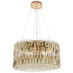 Круглая люстра с металлическими и хрустальными подвесками Bonnay Crystal Chandelier варинант исполнения - 6 | Loft Concept в Волгограде