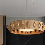 Люстра круглая из толстых деревянных реек Wooden Slats варинант исполнения - 5 | Loft Concept в Волгограде