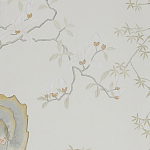 Обои ручная роспись Summer Night Blossom Colourway SC-122 on Bleached white dyed silk варинант исполнения - 2 | Loft Concept в Волгограде