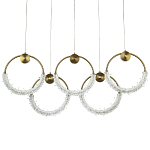 Линейная люстра с плафонами в виде пяти колец Five Rings Gilbertine Linear Chandelier варинант исполнения - 1 | Loft Concept в Волгограде