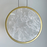 Светодиодный подвесной светильник круглой формы с металлической рамой золотого цвета Marble Glow 47 варинант исполнения - 3 | Loft Concept в Волгограде