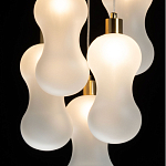 Люстра с 5-ю матовыми белыми стеклянными плафонами волнообразной формы Lucid Rain  варинант исполнения - 5 | Loft Concept в Волгограде