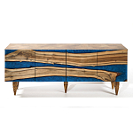 Стильный Буфет лофт 4 двери Cabinet Crimson River фасад эпоксидная смола  варинант исполнения - 1 | Loft Concept в Волгограде