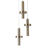 Каскадный светильник с 3-мя плафонами Flos Brass Metal Acrylic Trio Hanging Lamp варинант исполнения - 2 | Loft Concept в Волгограде