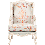 Кресло из массива бука серое с растительным орнаментом Raffael Floral Grey Armchair варинант исполнения - 1 | Loft Concept в Волгограде